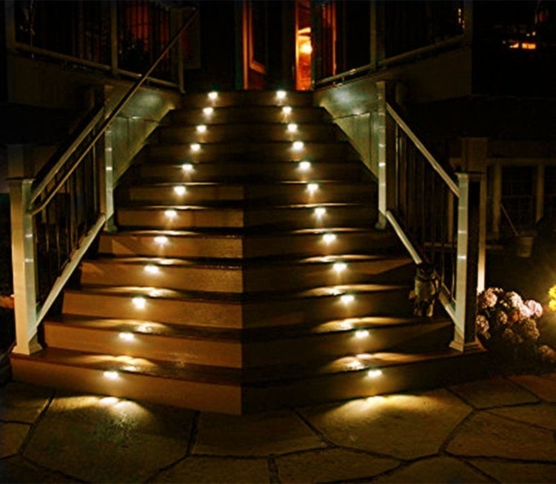 Lightess Solar Lights Outdoor Waterproof Deck Light, Solar Stair Lights Outside LED Step Lighting Stainless Steel for Paths Patio Garden Yard, Pack of 6 - Image 4